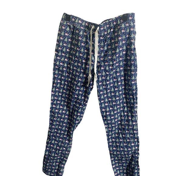 Vineyard Vines Mens M Pajama Pants Christmas Whale Print Navy - Picture 1 of 5